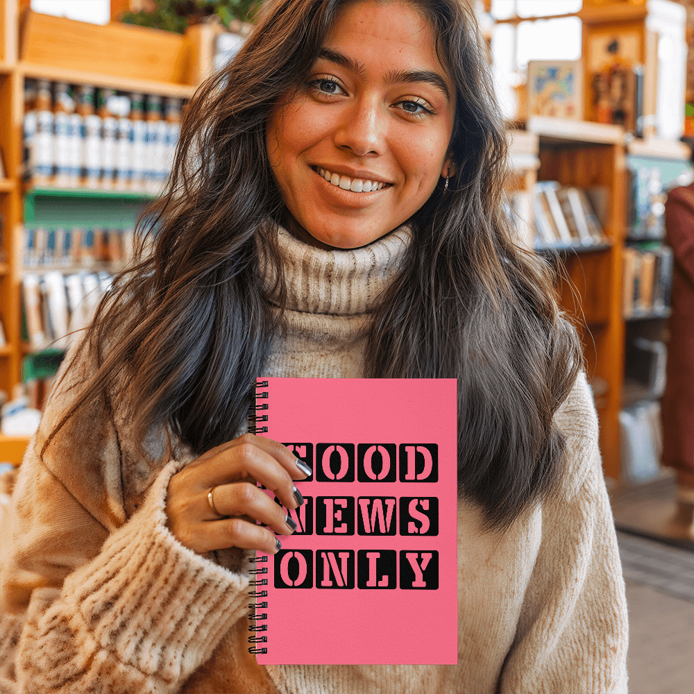 Good News Only - Spiral Notebook - Gift for Her - Gift for Him