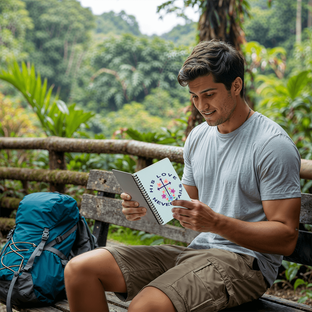 His Love Never Fails - Spiral Notebook - Gift for Her