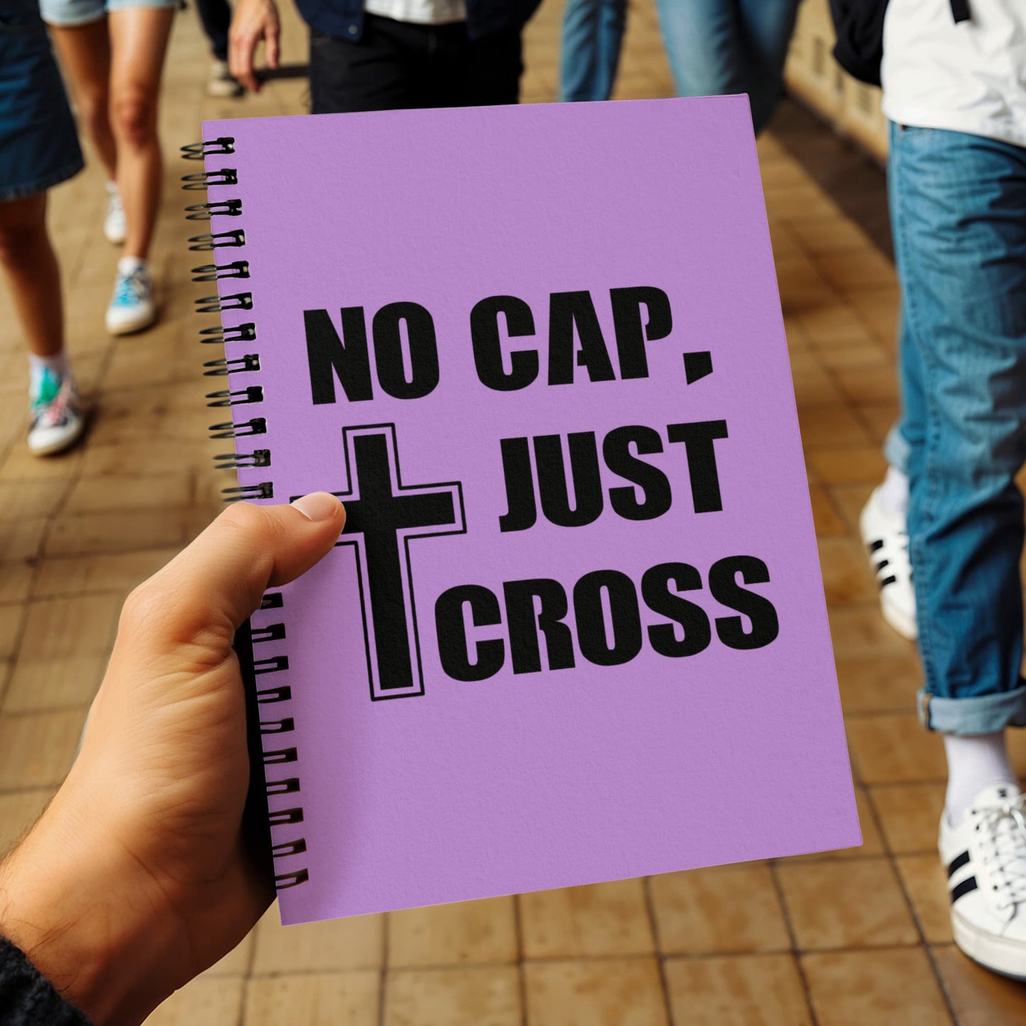 No Cap, Just Cross - Spiral Notebook - Gift for Her - Gift for Him