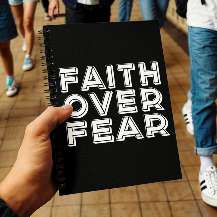 Faith Over Fear (White) – Spiral Notebook – Gift for Her - Gift for Him