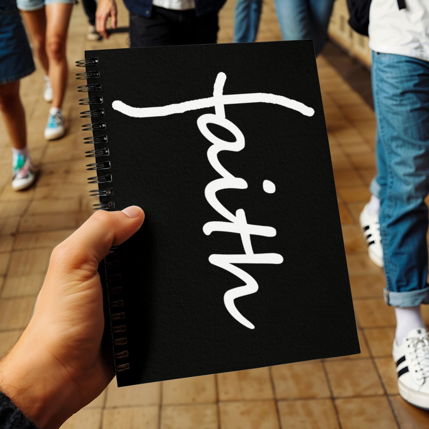 Faith (White) - Spiral Notebook - Gift for Her - Gift for Him
