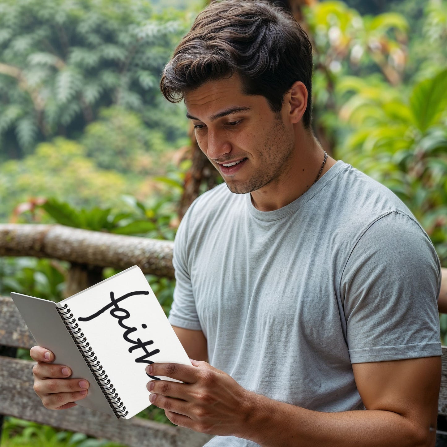 Faith (Black) - Spiral Notebook - Gift for Her - Gift for Him