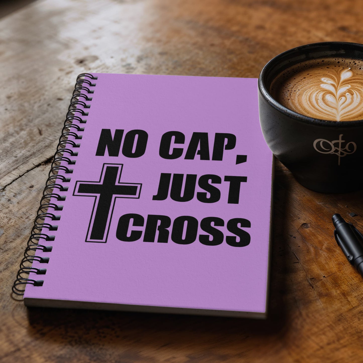 No Cap, Just Cross - Spiral Notebook - Gift for Her - Gift for Him