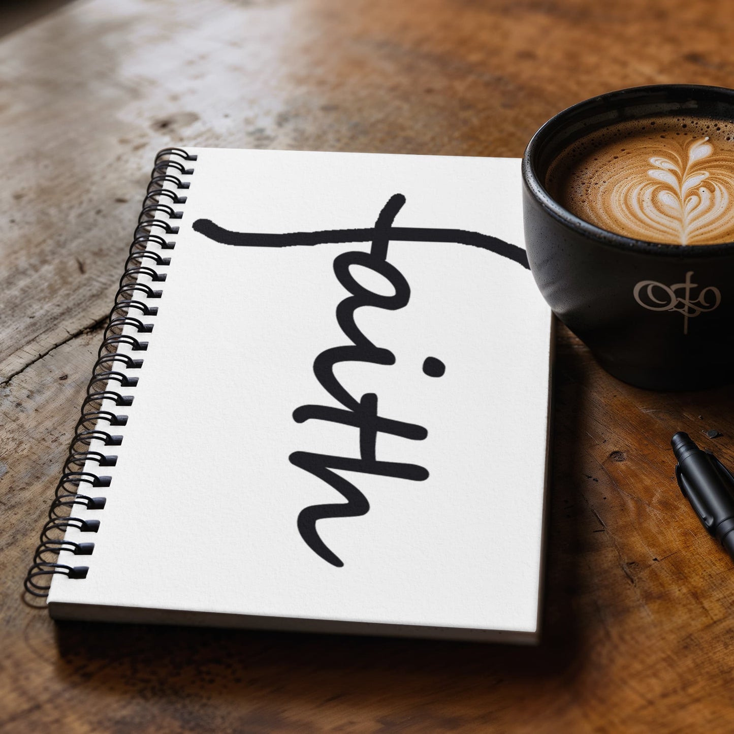 Faith (Black) - Spiral Notebook - Gift for Her - Gift for Him