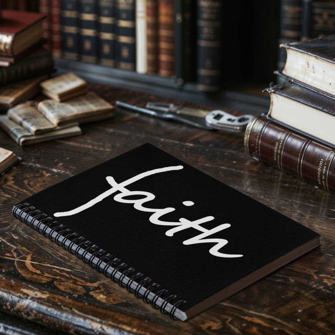 Faith (White) – Spiral Notebook – Gift for Her – Gift for Him