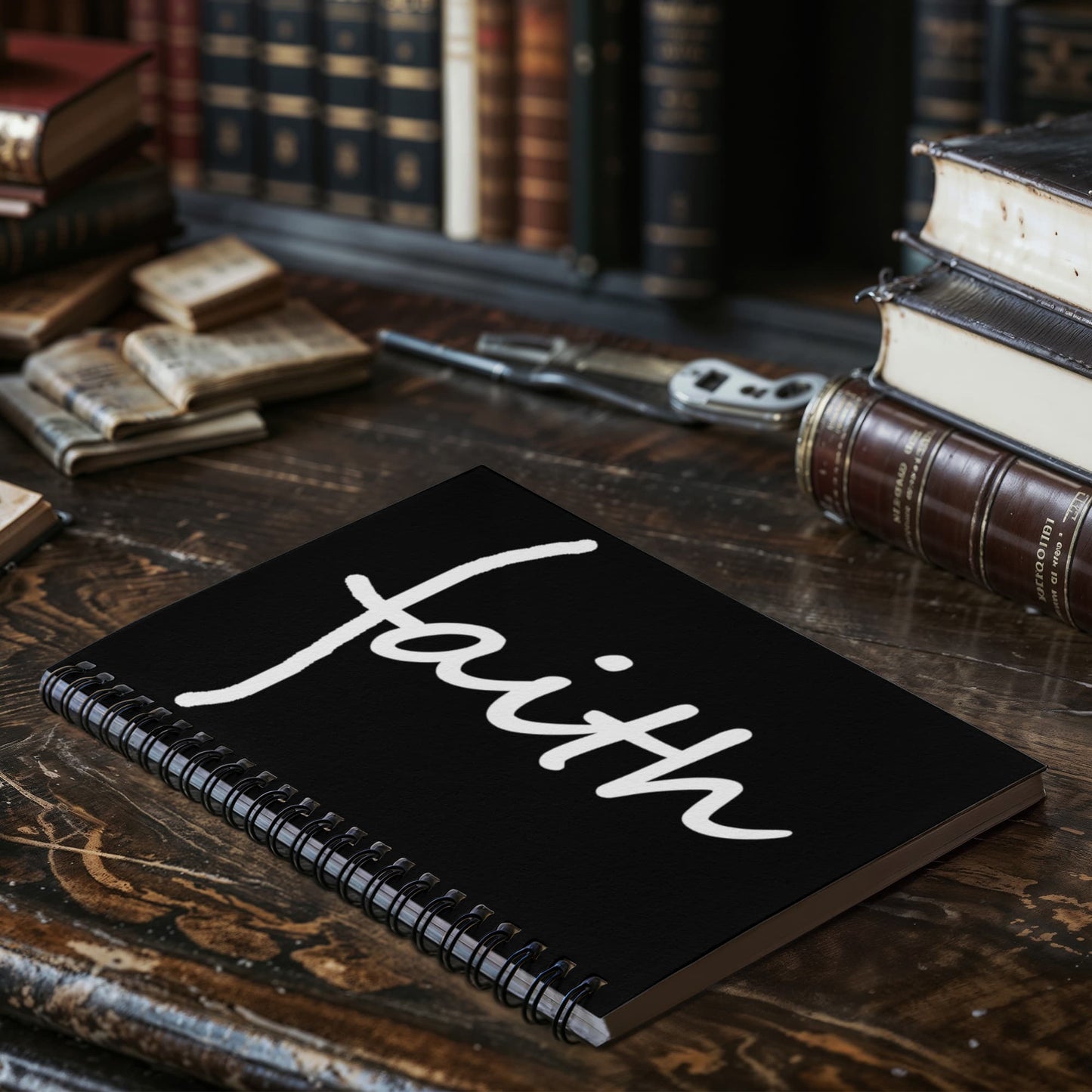 Faith (White) - Spiral Notebook - Gift for Her - Gift for Him
