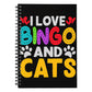 I Love Bingo And Cats - Spiral Notebook - Gift for Her - Gift for Him