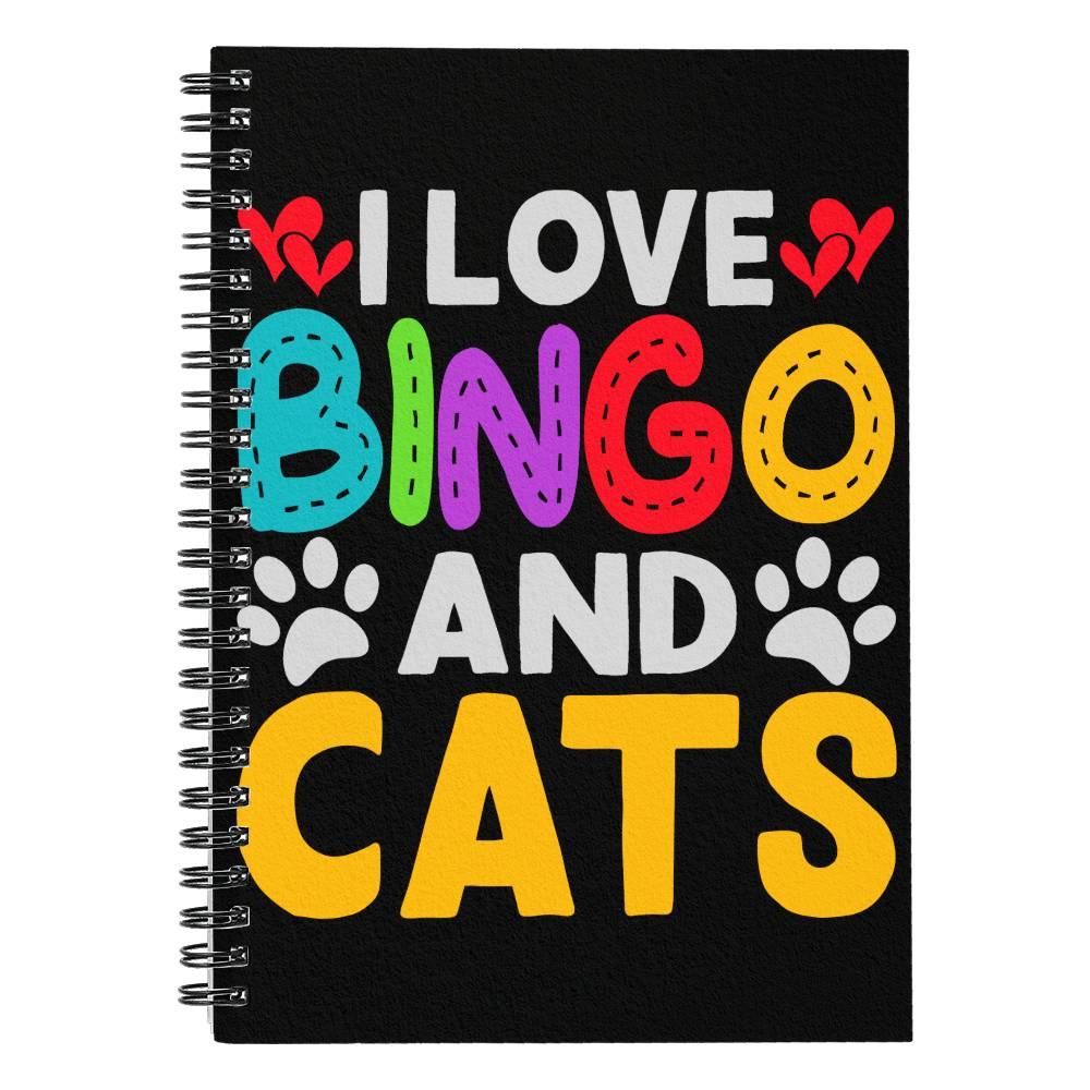 I Love Bingo And Cats - Spiral Notebook - Gift for Her - Gift for Him