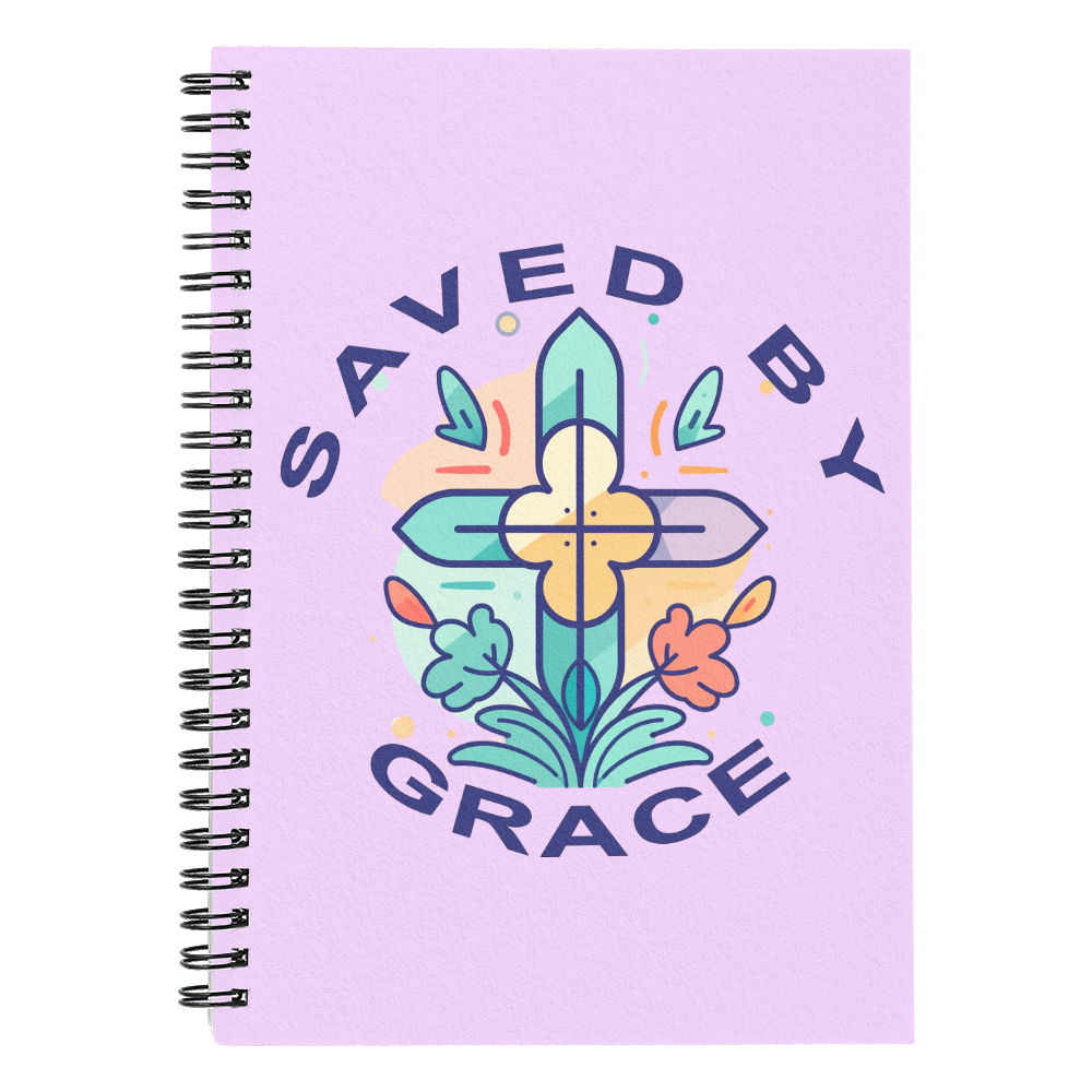 Saved By Grace - Spiral Notebook - Gift for Her