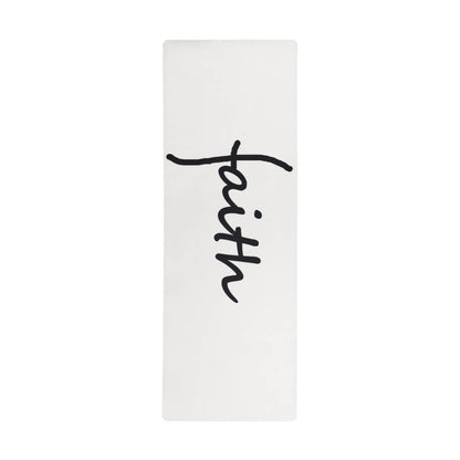 Faith (Black) - Rubber Yoga Mat - Gift for Her - Gift for Him