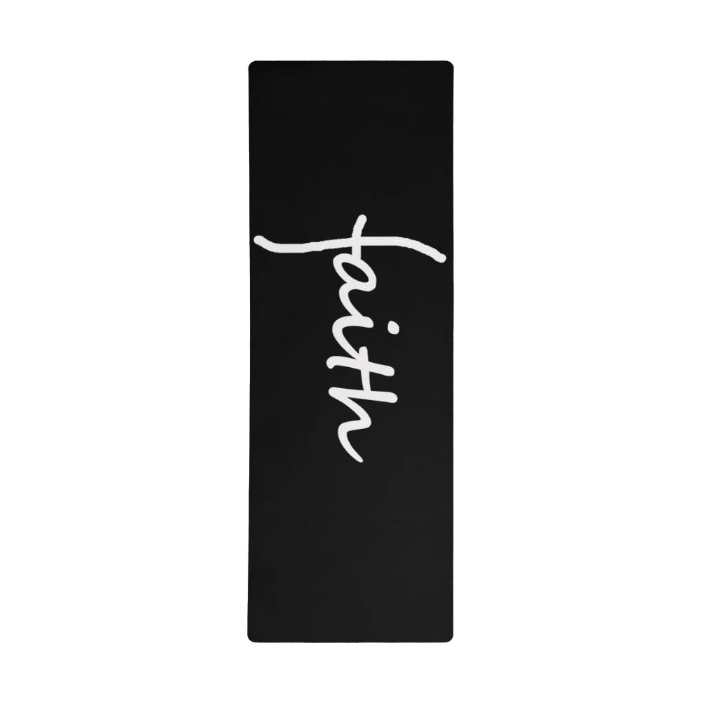 Faith (White) - Rubber Yoga Mat - Gift for Her - Gift for Him