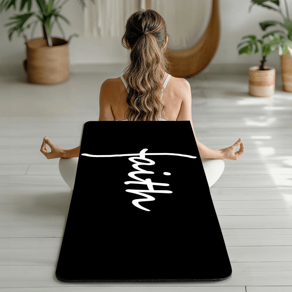 Faith (White) - Rubber Yoga Mat - Gift for Her - Gift for Him