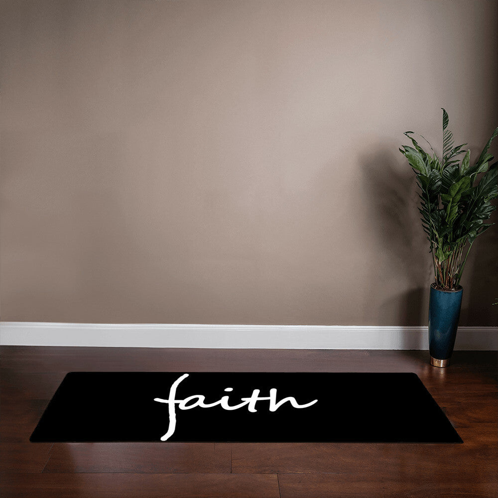 Faith (White) - Rubber Yoga Mat - Gift for Her - Gift for Him