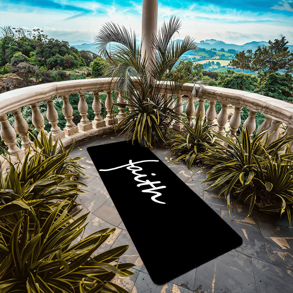 Faith (White) - Rubber Yoga Mat - Gift for Her - Gift for Him