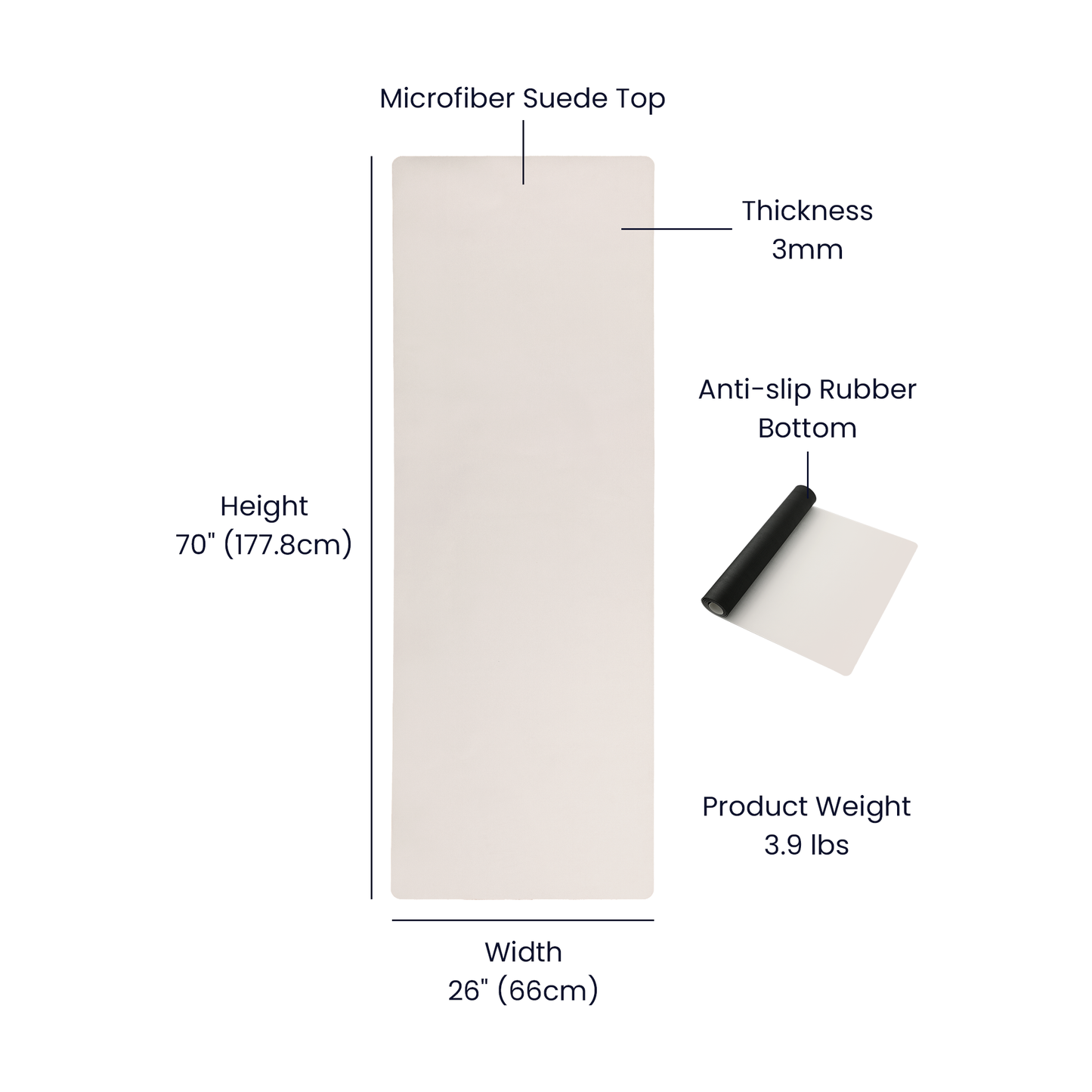 Faith (Black) - Rubber Yoga Mat - Gift for Her - Gift for Him