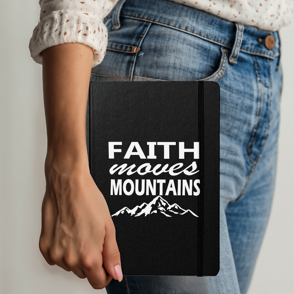 Faith Moves Mountains (White) - Ambassador Bound Journal - Gift for Her - Gift for Him