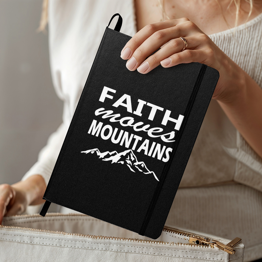 Faith Moves Mountains (White) - Ambassador Bound Journal - Gift for Her - Gift for Him
