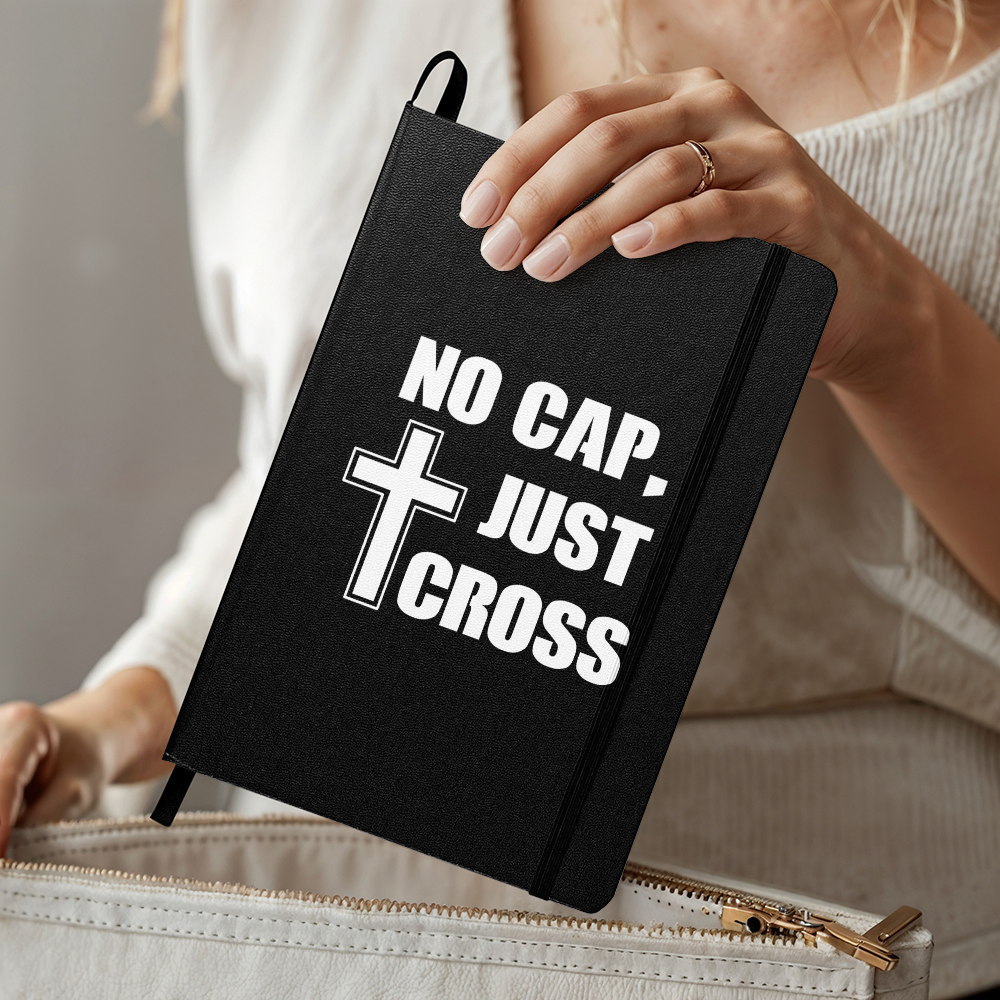 No Cap, Just Cross (White) Ambassador Bound Journal – Gift for Her - Gift for Him