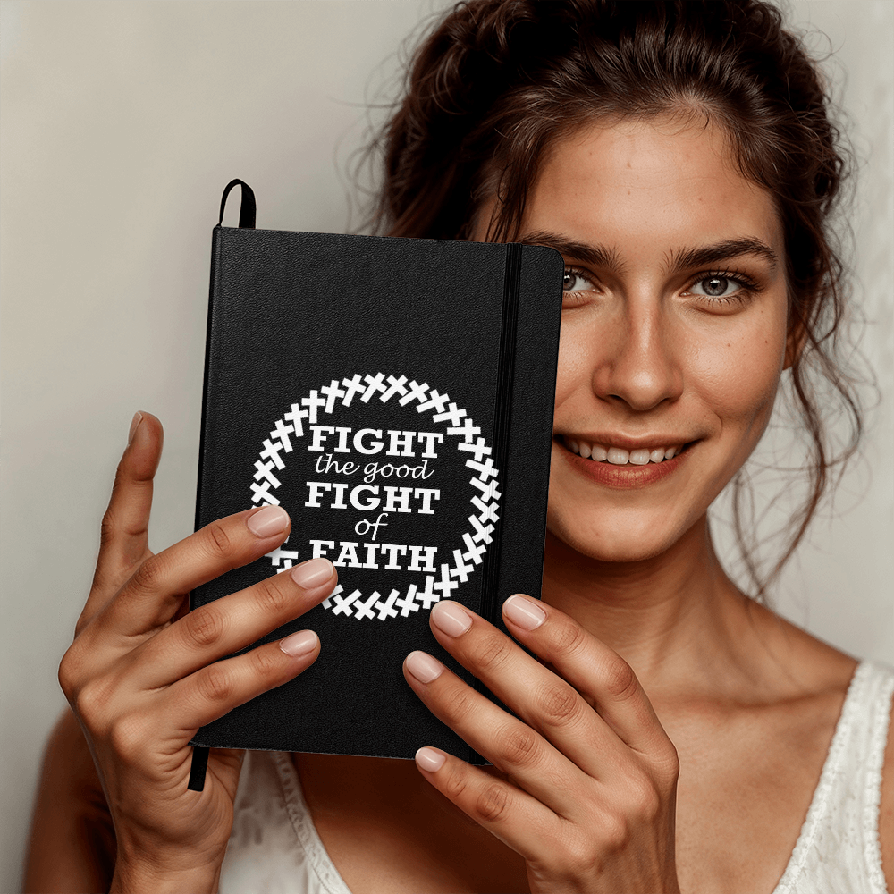 Fight The Good Fight Of Faith (White) - Ambassador Bound Journal - Gift for Her - Gift for Him