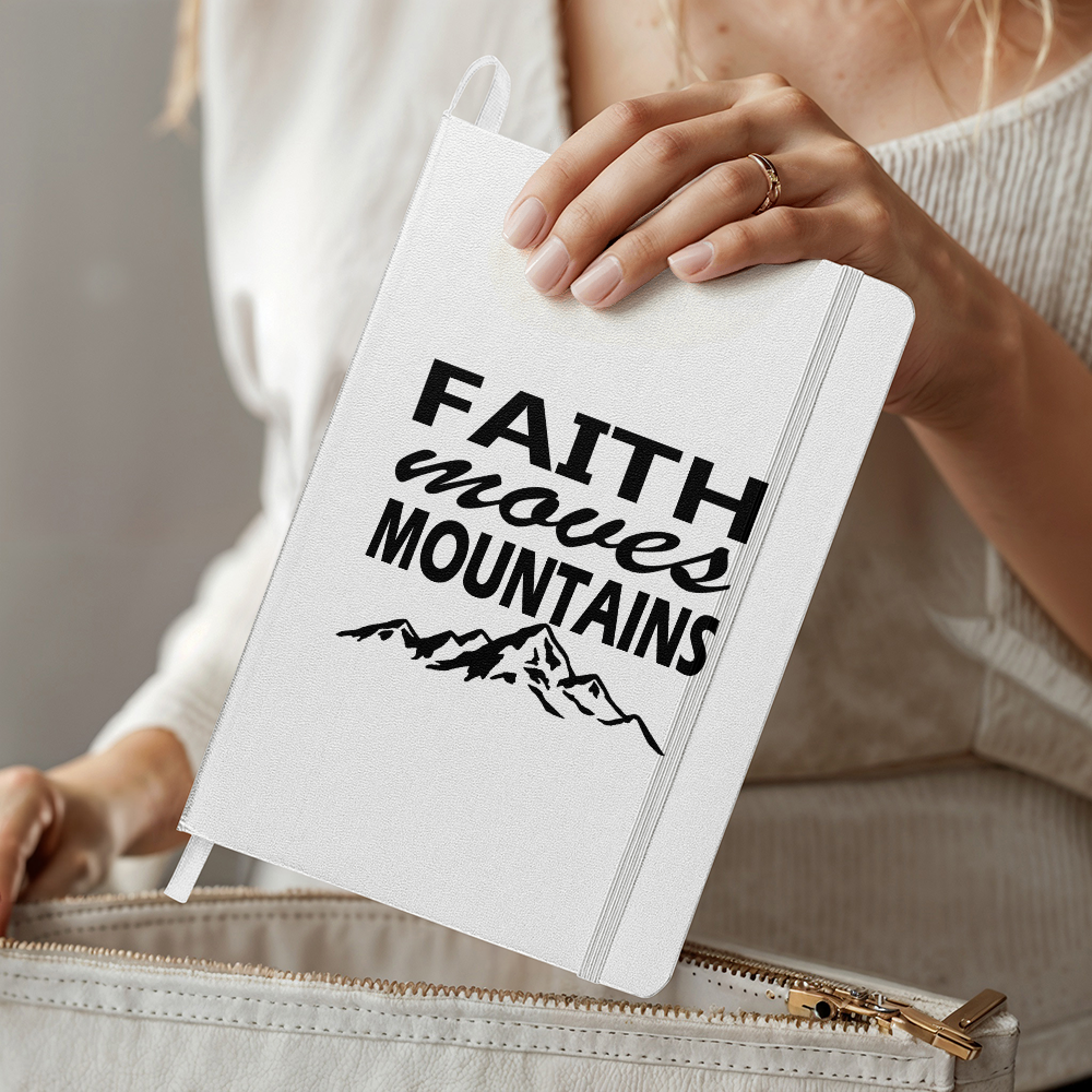 Faith Moves Mountains (Black) - Ambassador Bound Journal - Gift for Her - Gift for Him