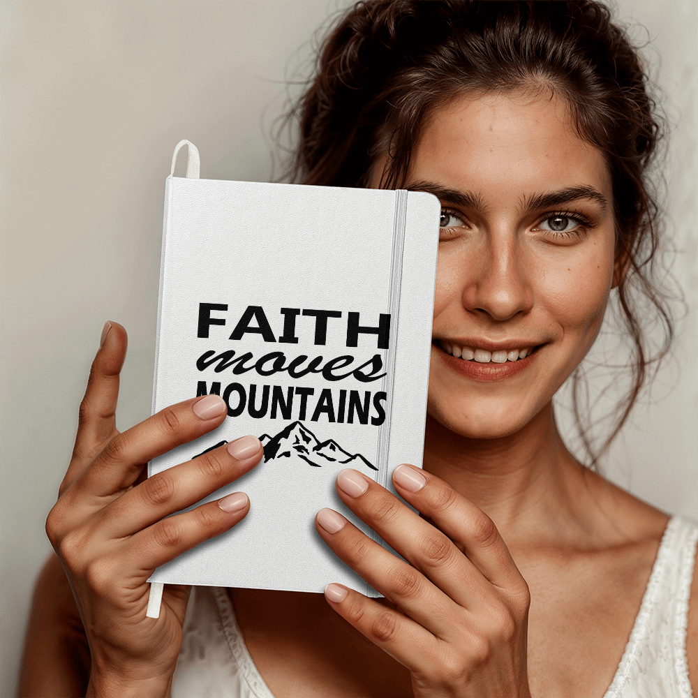 Faith Moves Mountains (Black) Ambassador Bound Journal – Gift for Her - Gift for Him