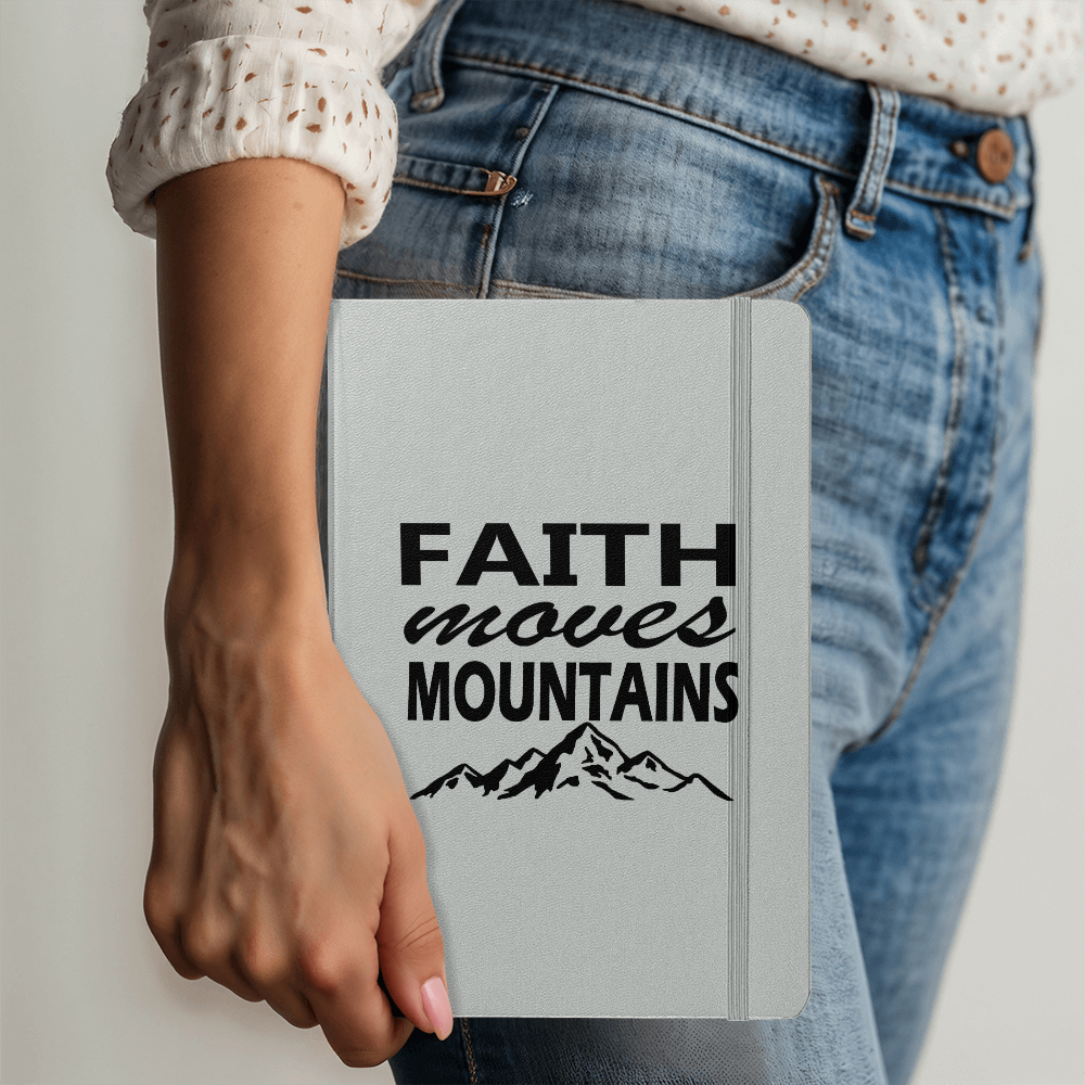 Faith Moves Mountains (Black) - Ambassador Bound Journal - Gift for Her - Gift for Him