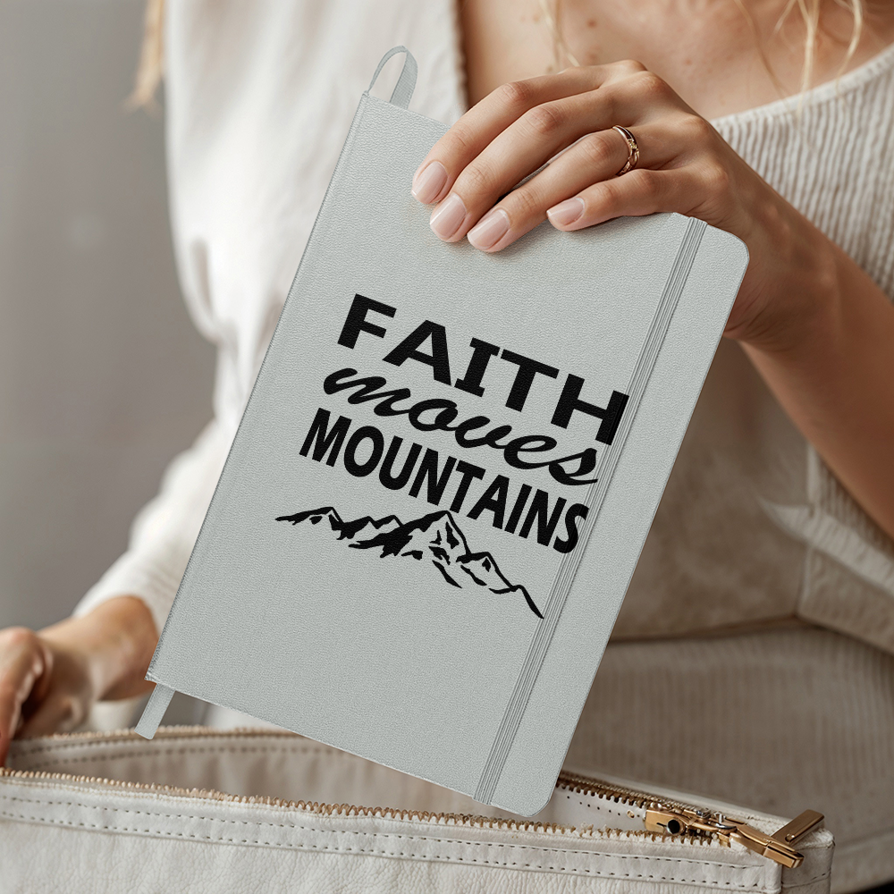 Faith Moves Mountains (Black) - Ambassador Bound Journal - Gift for Her - Gift for Him