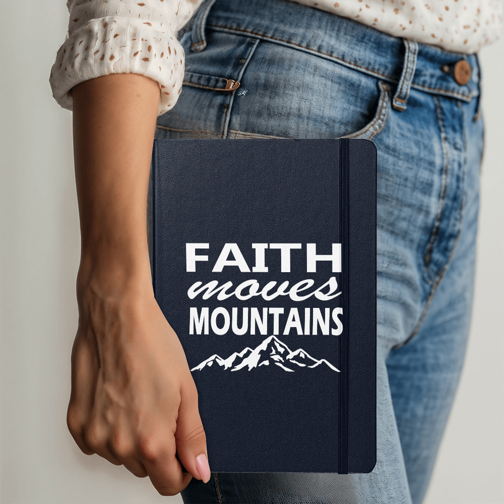Faith Moves Mountains (White) - Ambassador Bound Journal - Gift for Her - Gift for Him