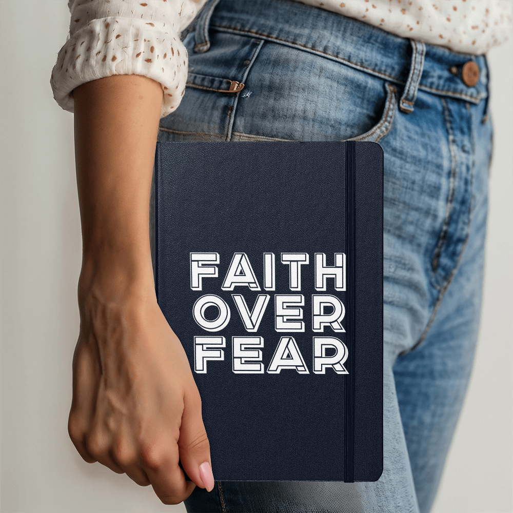 Faith Over Fear (White) Ambassador Bound Journal – Gift for Her - Gift for Him