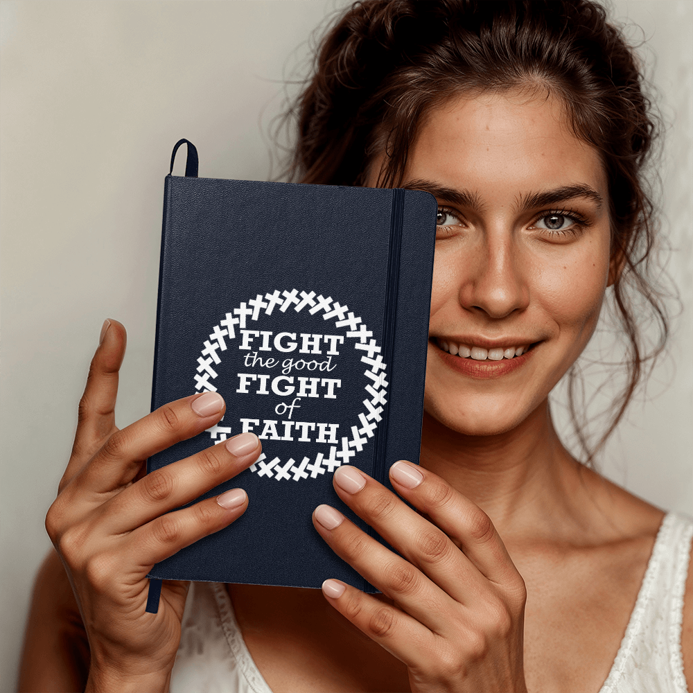 Fight The Good Fight Of Faith (White) - Ambassador Bound Journal - Gift for Her - Gift for Him
