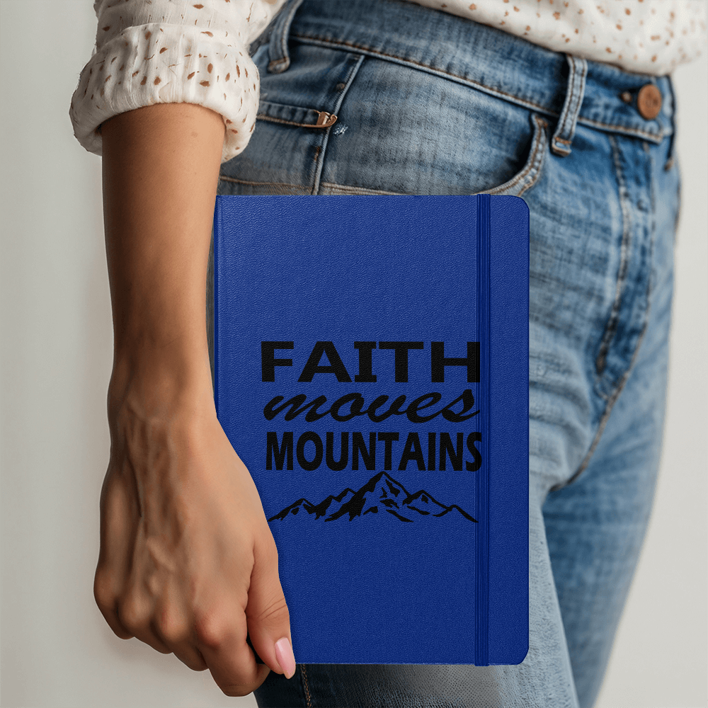 Faith Moves Mountains (Black) - Ambassador Bound Journal - Gift for Her - Gift for Him