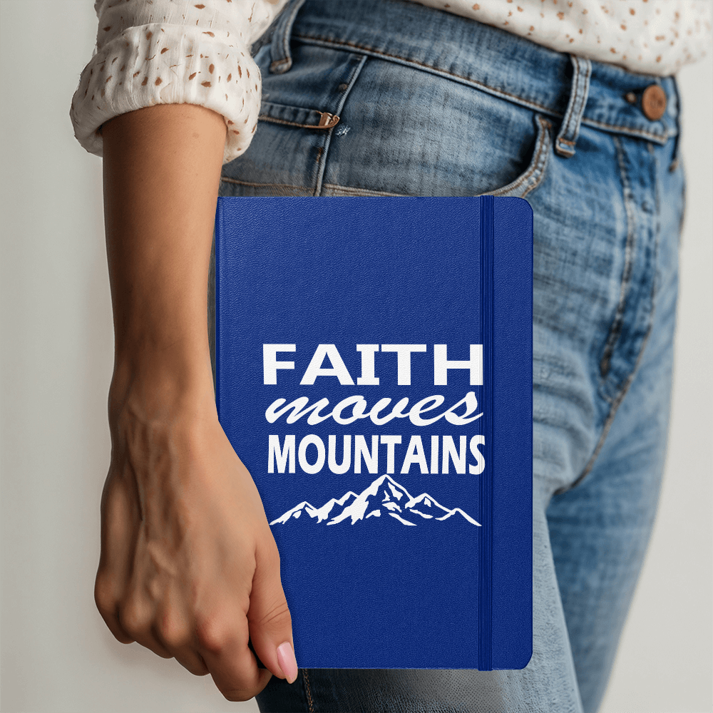 Faith Moves Mountains (White) - Ambassador Bound Journal - Gift for Her - Gift for Him