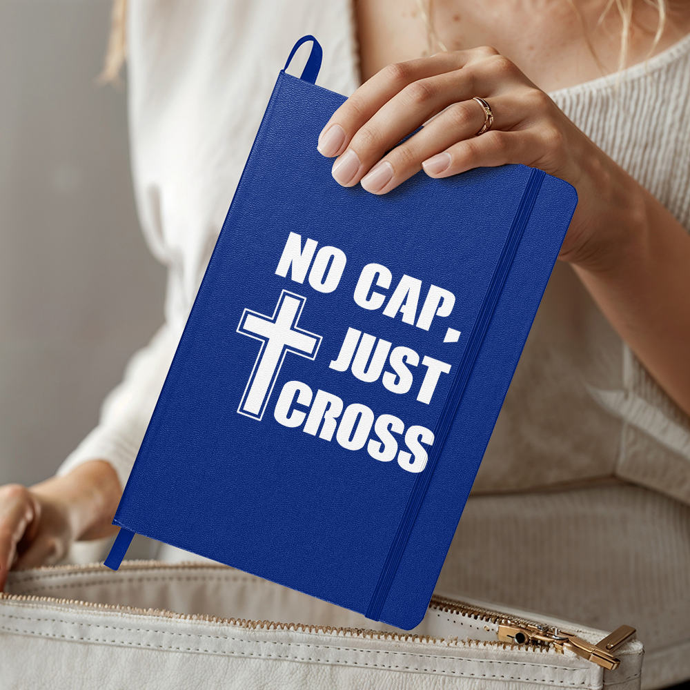 No Cap, Just Cross (White) Ambassador Bound Journal – Gift for Her - Gift for Him