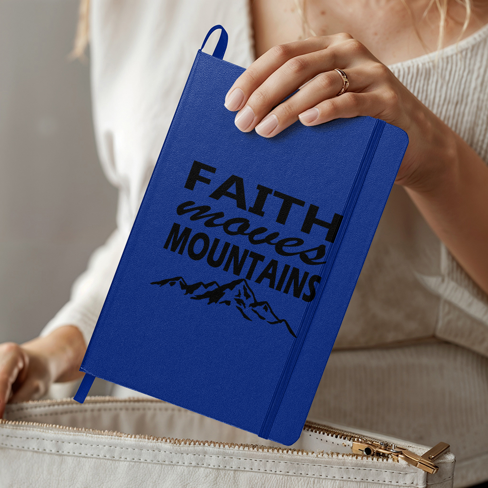 Faith Moves Mountains (Black) - Ambassador Bound Journal - Gift for Her - Gift for Him