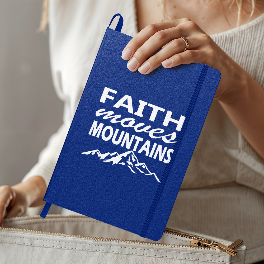 Faith Moves Mountains (White) - Ambassador Bound Journal - Gift for Her - Gift for Him