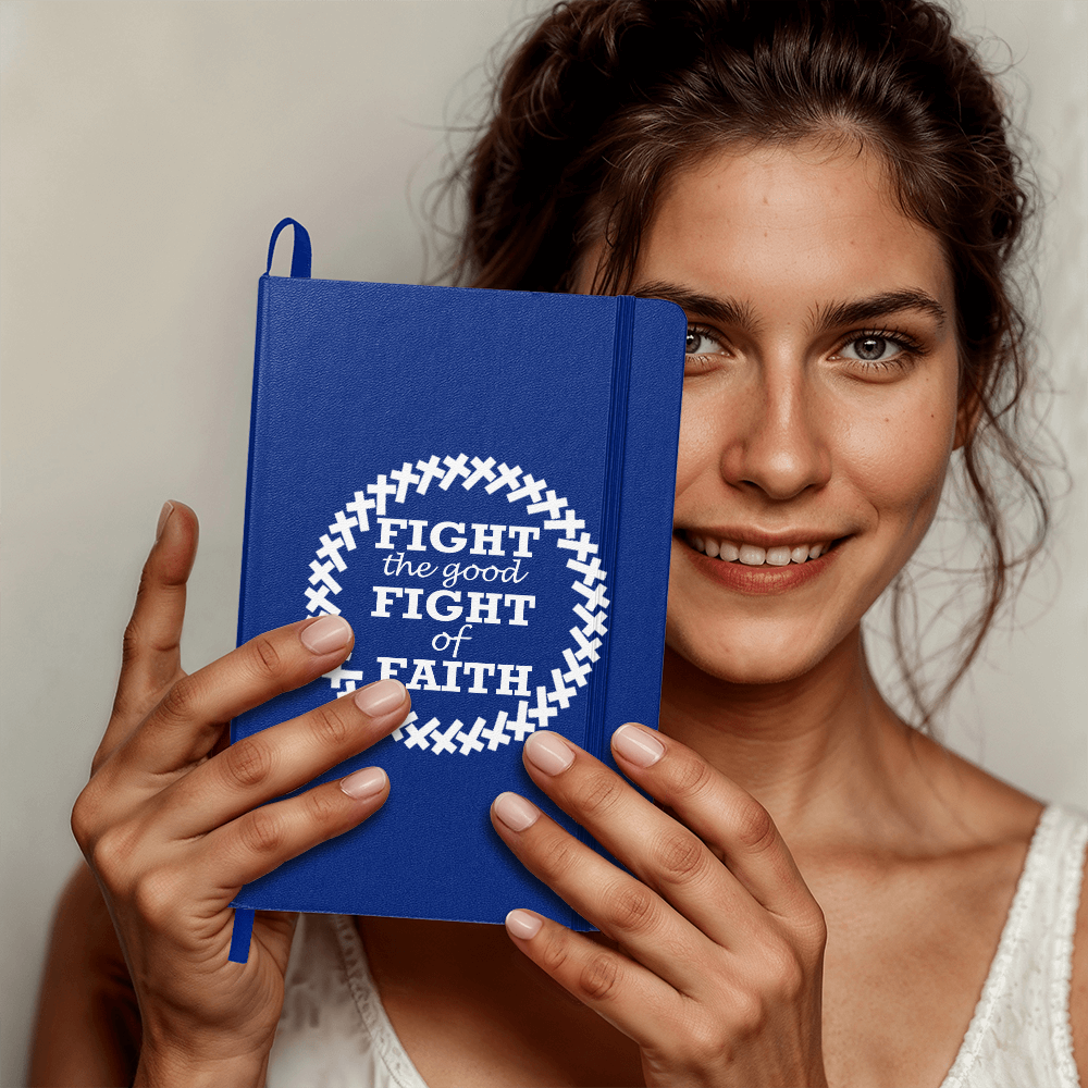 Fight The Good Fight Of Faith (White) - Ambassador Bound Journal - Gift for Her - Gift for Him