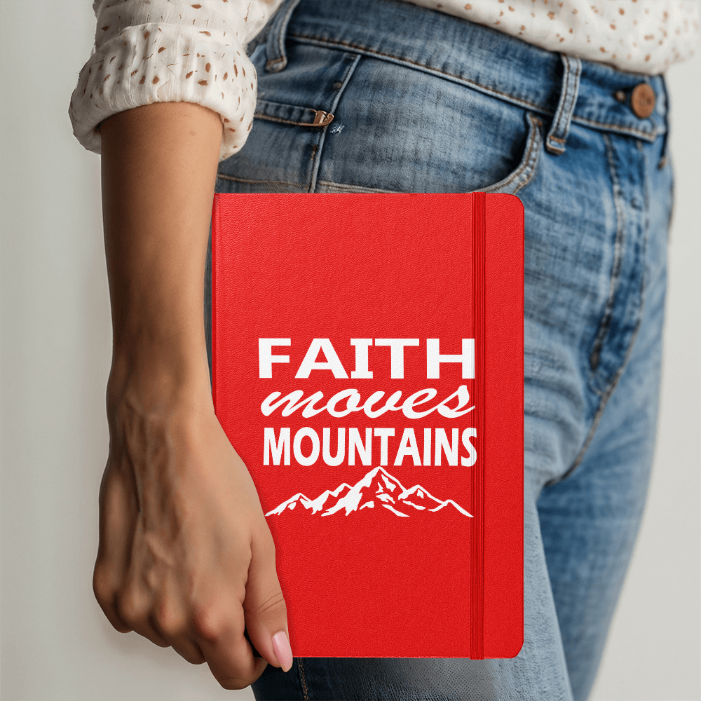 Faith Moves Mountains (White) - Ambassador Bound Journal - Gift for Her - Gift for Him