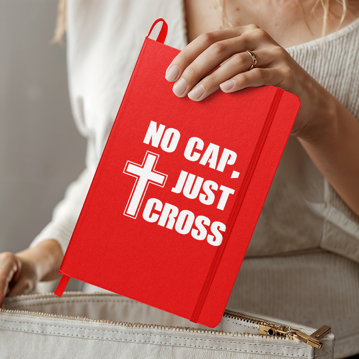 No Cap, Just Cross (White) Ambassador Bound Journal – Gift for Her - Gift for Him