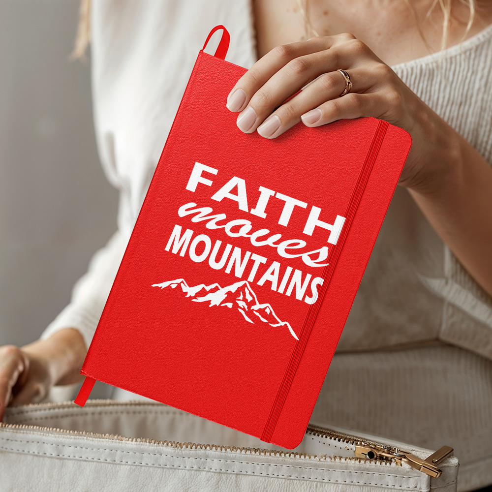 Faith Moves Mountains (White) - Ambassador Bound Journal - Gift for Her - Gift for Him