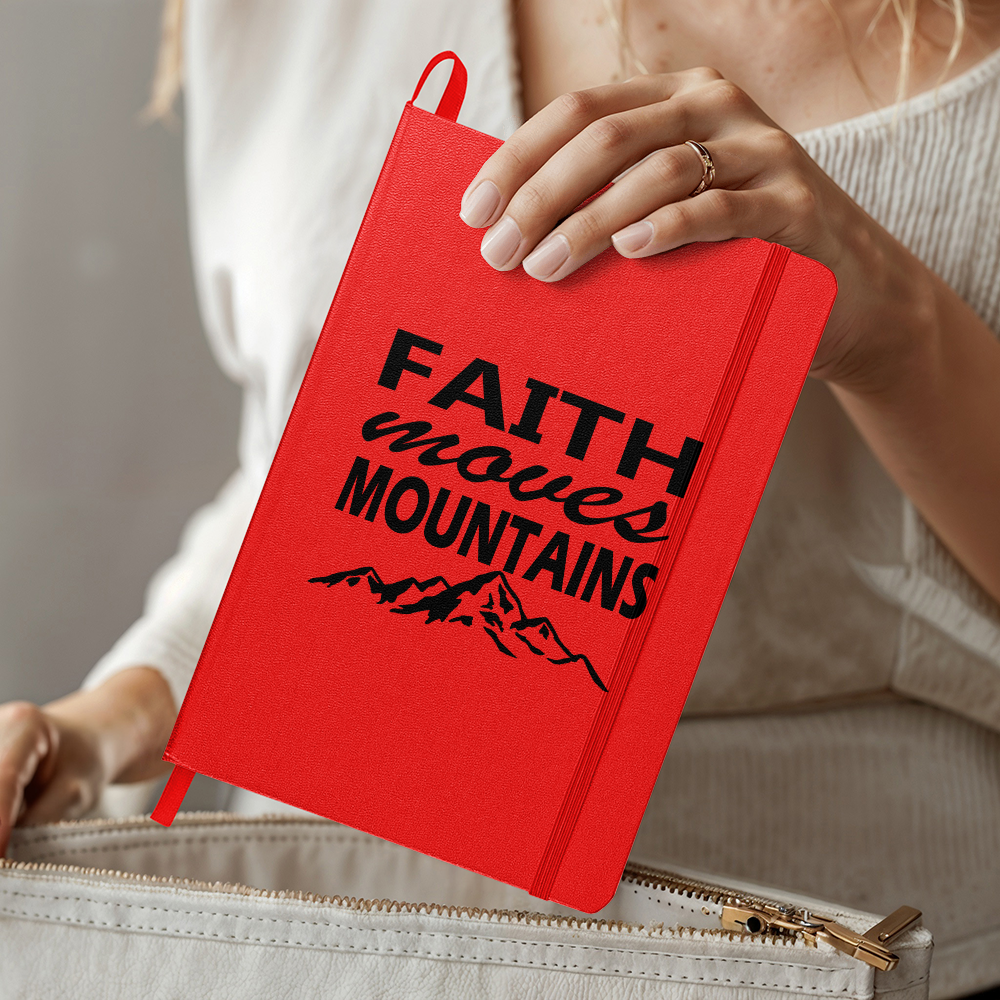 Faith Moves Mountains (Black) - Ambassador Bound Journal - Gift for Her - Gift for Him