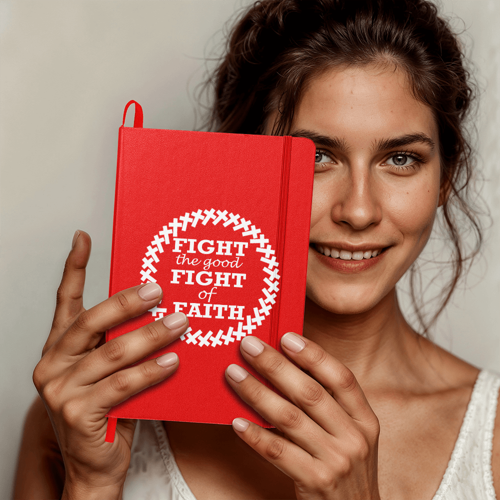 Fight The Good Fight Of Faith (White) - Ambassador Bound Journal - Gift for Her - Gift for Him
