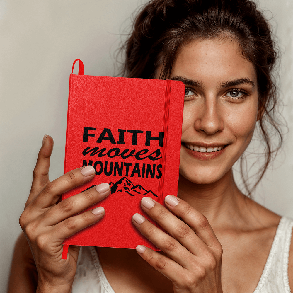 Faith Moves Mountains (Black) - Ambassador Bound Journal - Gift for Her - Gift for Him