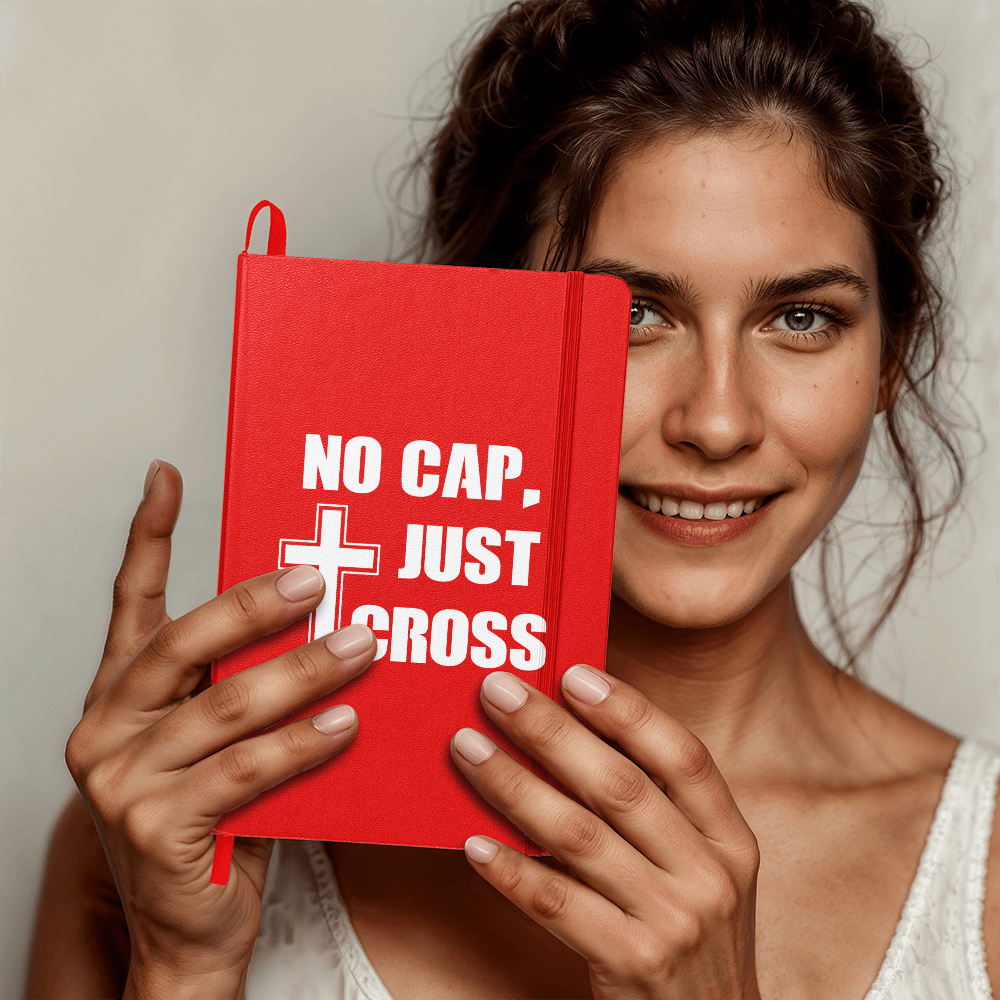 No Cap, Just Cross (White) Ambassador Bound Journal – Gift for Her - Gift for Him