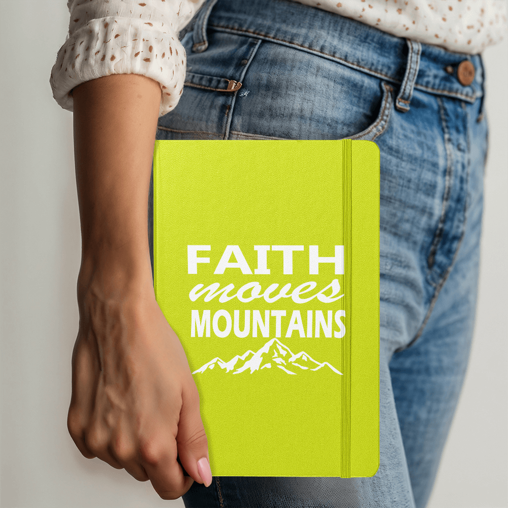 Faith Moves Mountains (White) - Ambassador Bound Journal - Gift for Her - Gift for Him