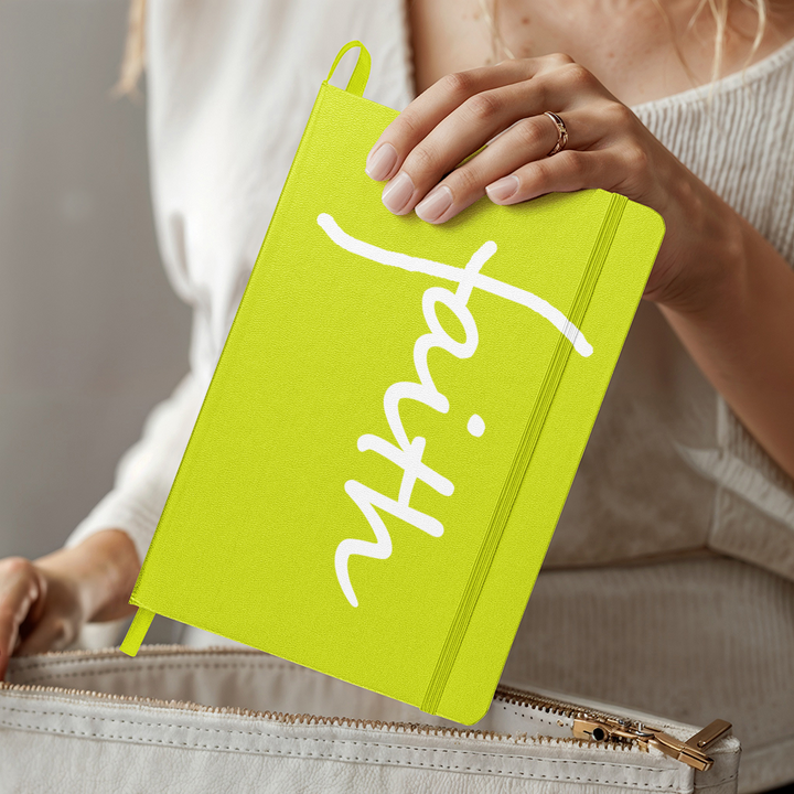 Faith (White) Colorful Cover Journal – Gift for Her - Gift for Him