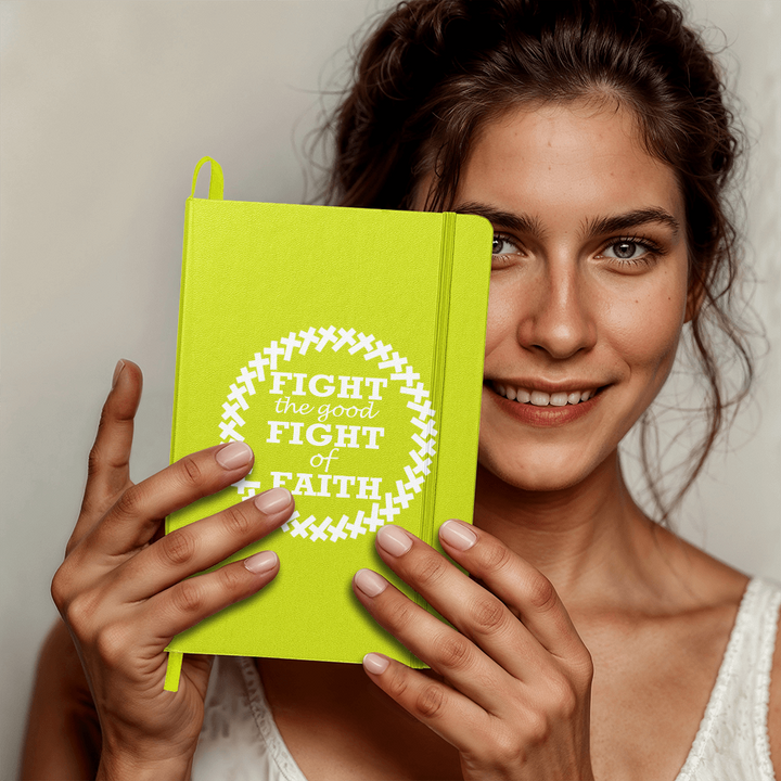 Fight The Good Fight Of Faith (White) - Ambassador Bound Journal - Gift for Her - Gift for Him
