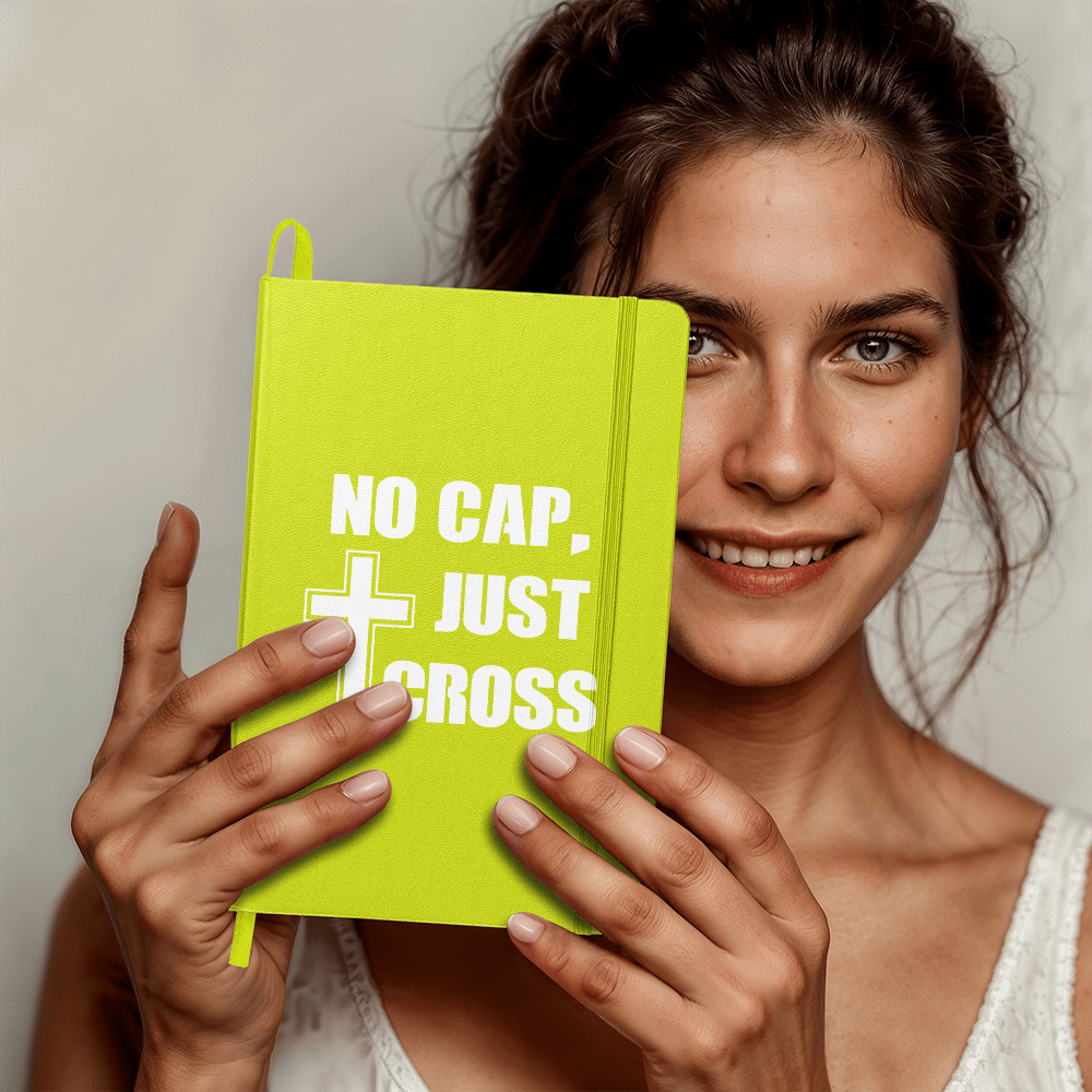 No Cap, Just Cross (White) Ambassador Bound Journal – Gift for Her - Gift for Him