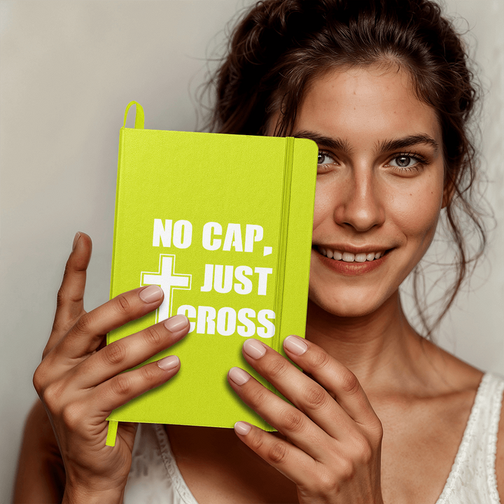 No Cap, Just Cross (White) Ambassador Bound Journal – Gift for Her - Gift for Him