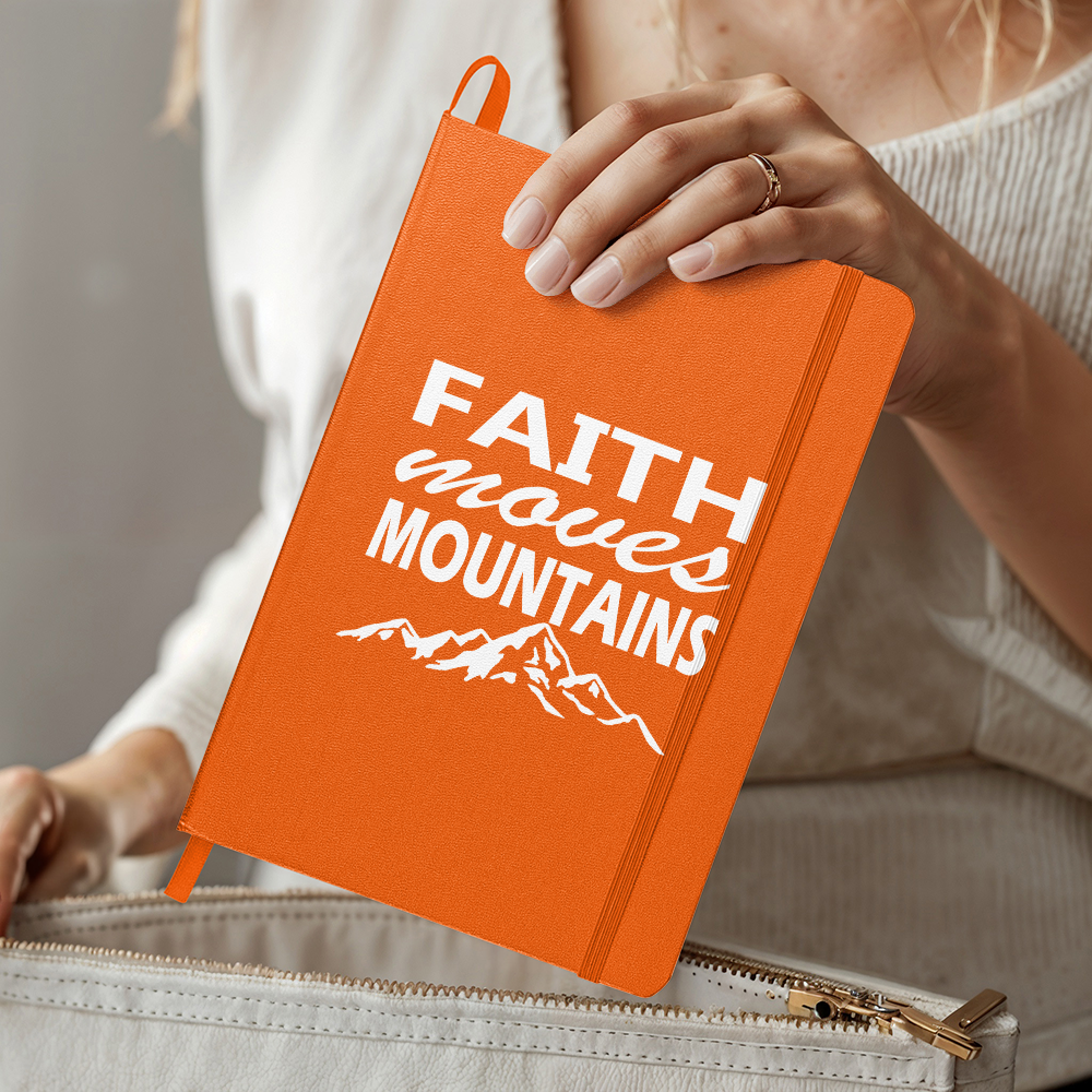 Faith Moves Mountains (White) Ambassador Bound Journal – Gift for Her - Gift for Him