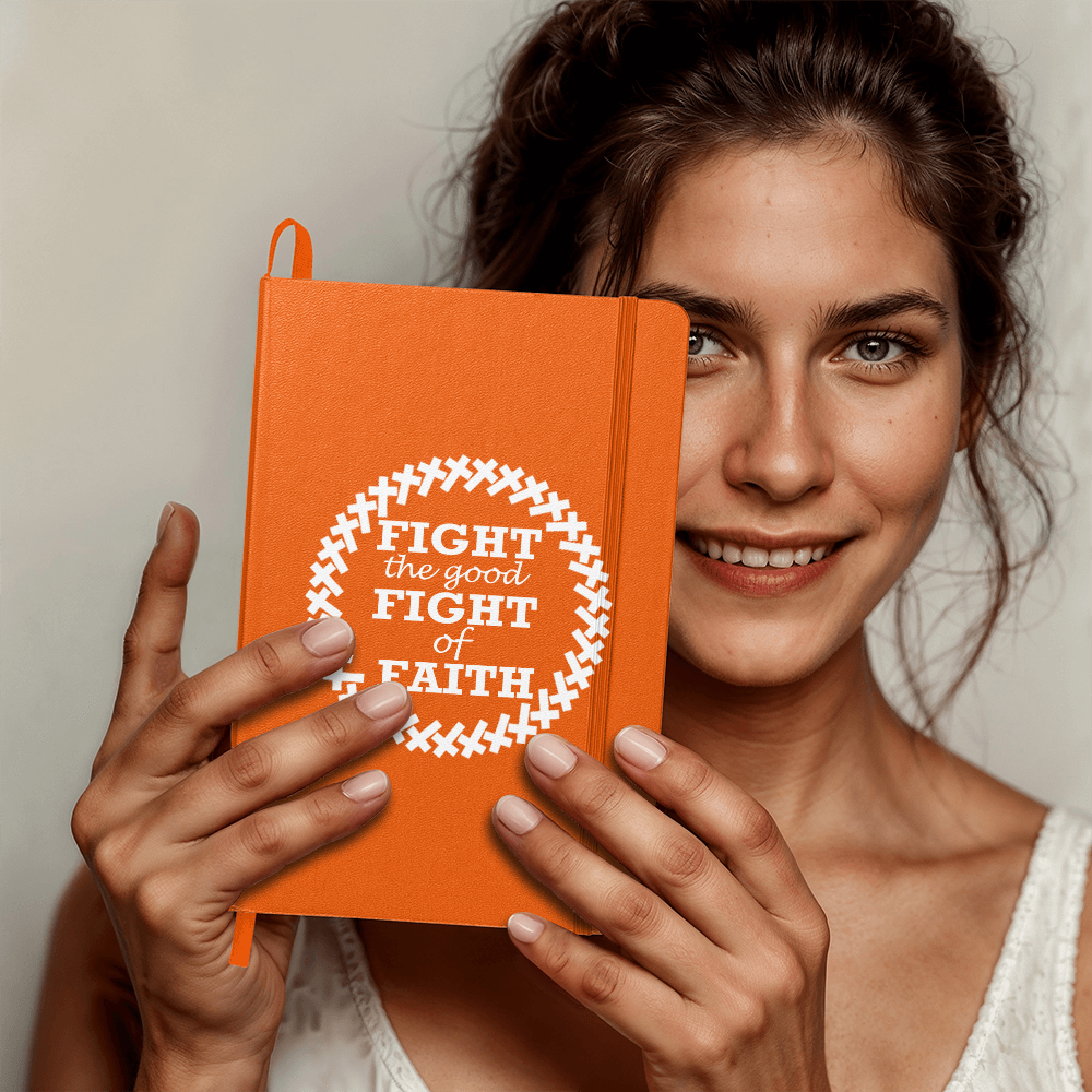 Fight The Good Fight Of Faith (White) - Ambassador Bound Journal - Gift for Her - Gift for Him